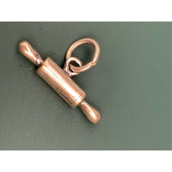 .925 Rolling Pin Sterling Silver Jewelry Charm #baker - Picture 1 of 4